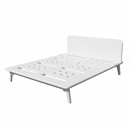 White bed frame on a white background