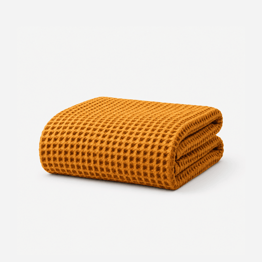 Sonno waffle blanket in orange 