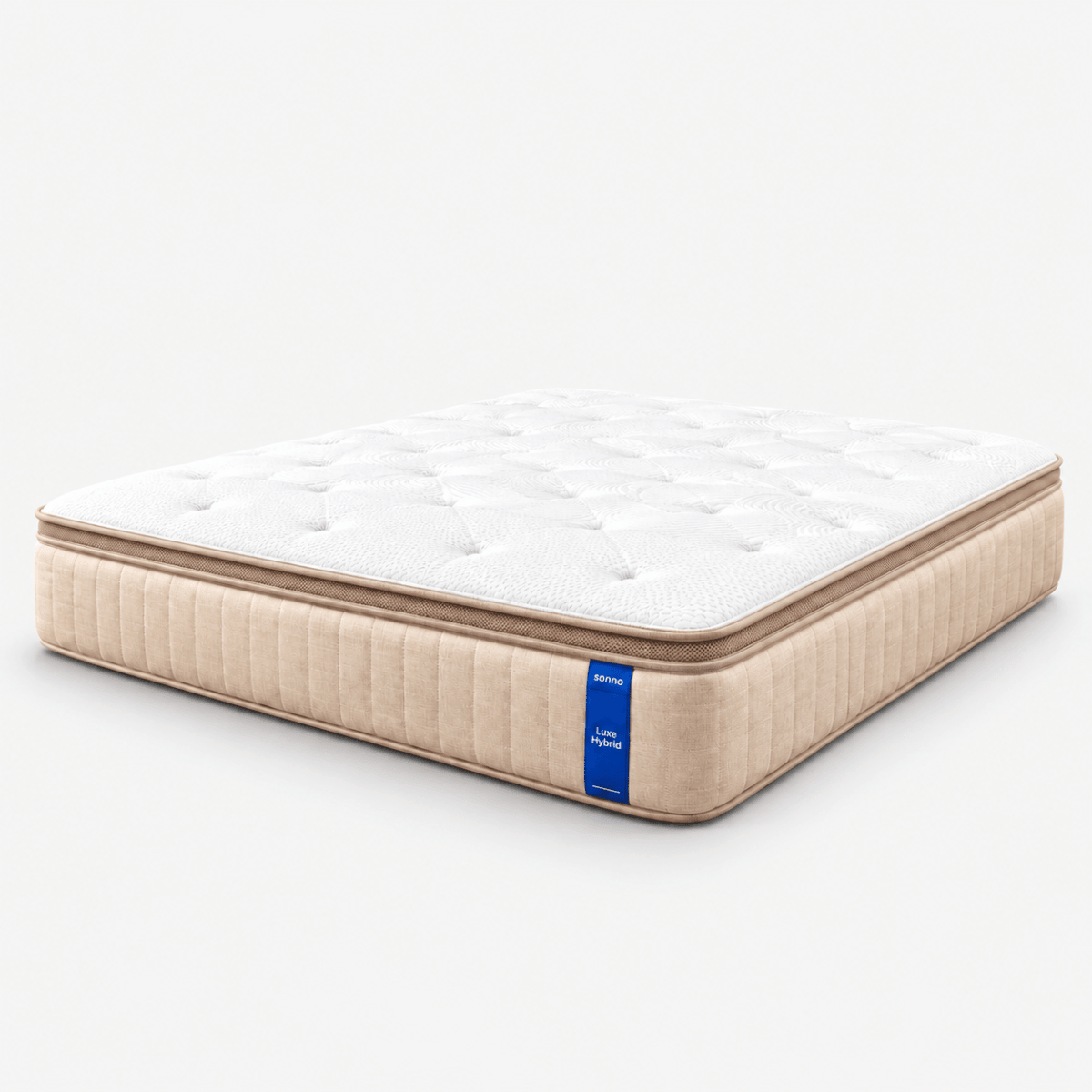 Sonno Luxe Hybrid mattress in a white background