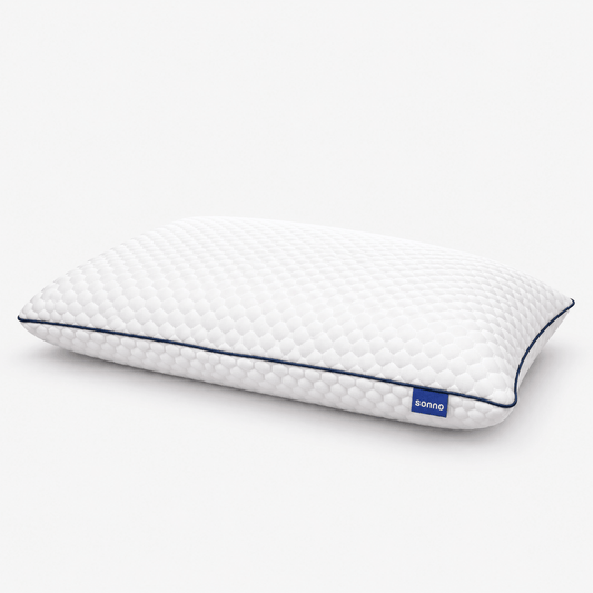 a sonno memory foam pillow on a white background