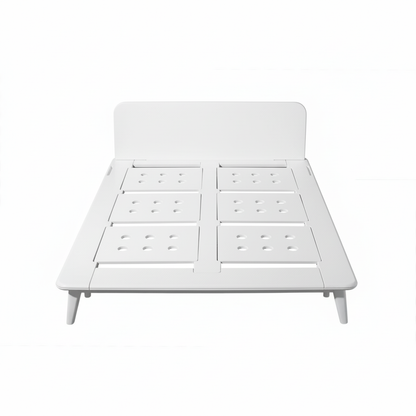 White bed frame on a white background