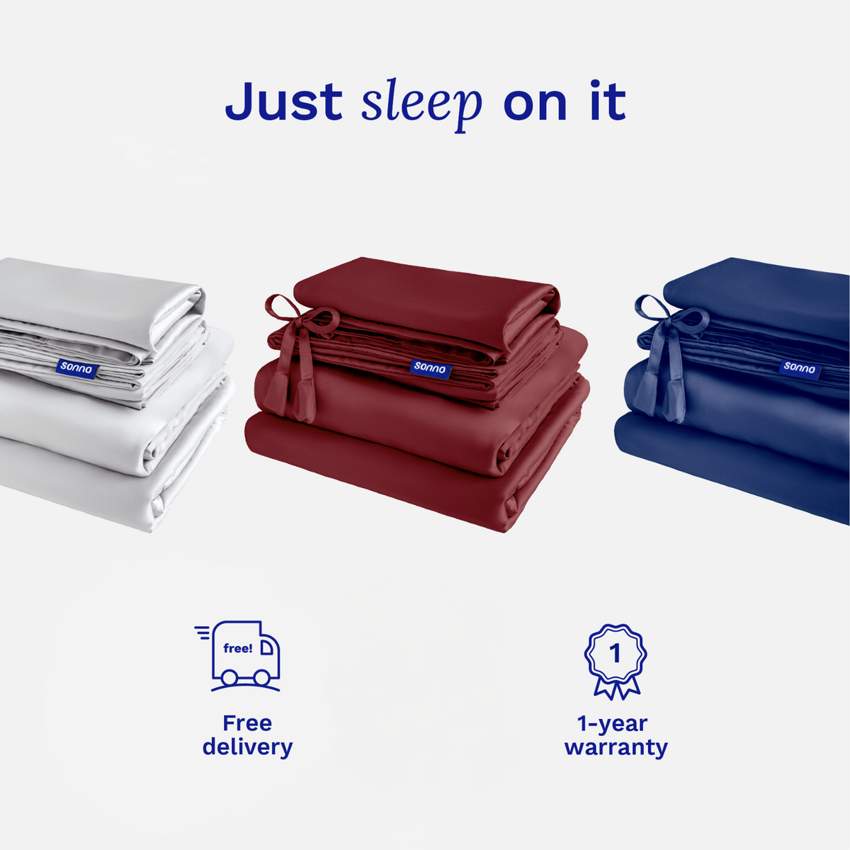 sonno tencel premium bed sheets on a white background 